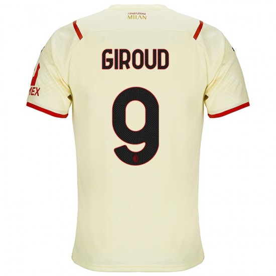 Camisola AC Milan Olivier Giroud 9 Equipamento Segundo 2021-2022 Manga Curta